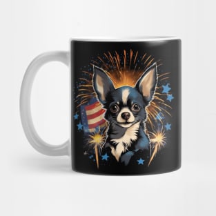 chihuahua firework 4th of July Mug